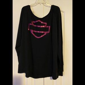 Harley Davidson women’s Pink Label bedazzled shirt, size 3W